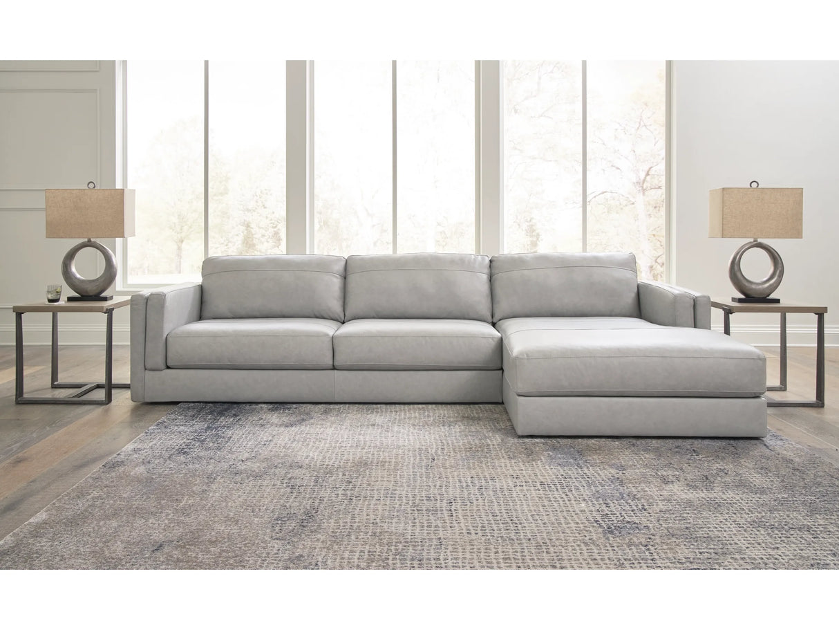 Amiata Leather Sectional with Chaise - Furniture Store