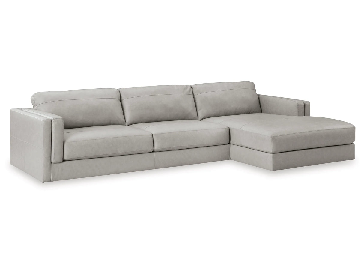 Amiata Leather Sectional with Chaise - Furniture Store