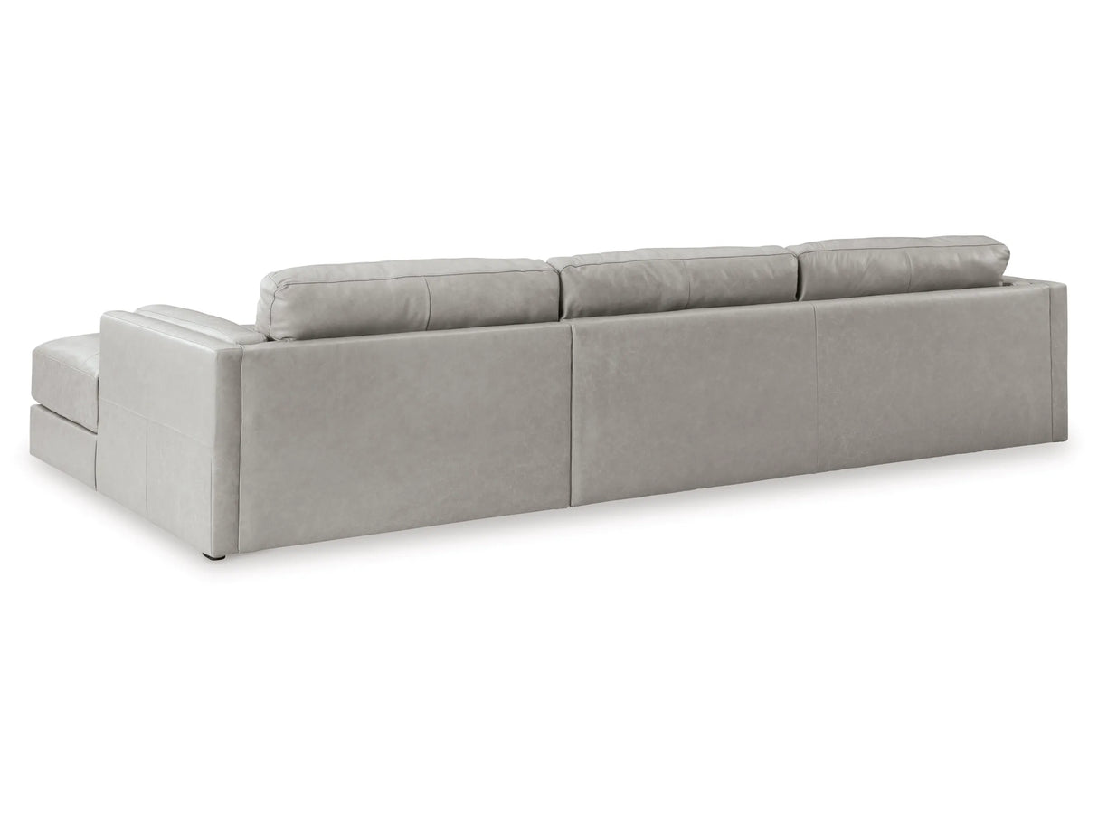 Amiata Leather Sectional with Chaise - Furniture Store
