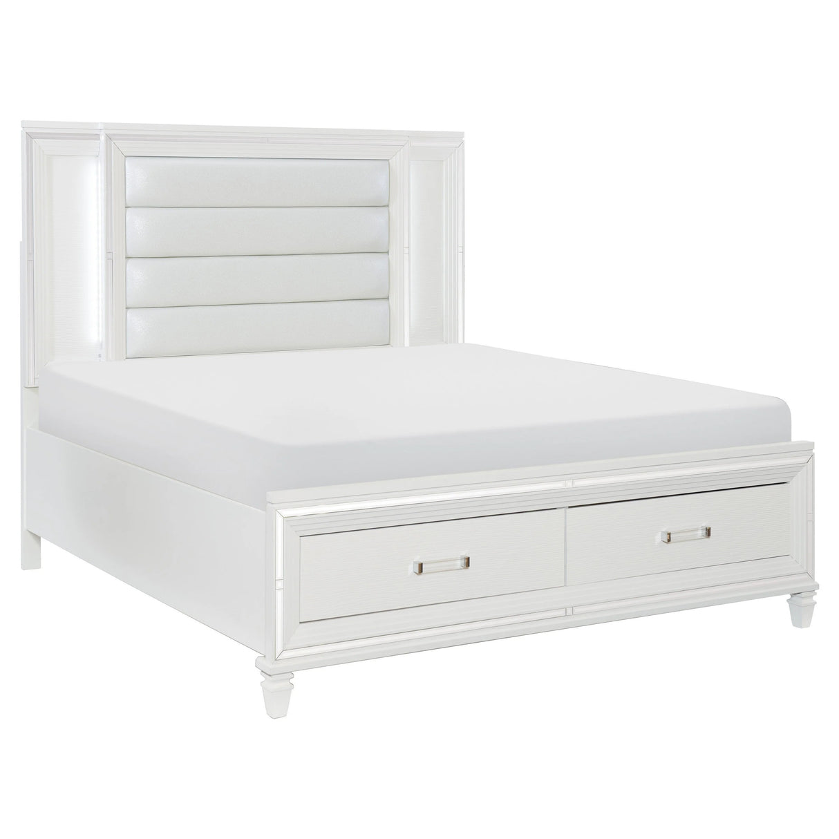 Jhestorm Tamsin White & Metallic LED Bedroom Set | Tampa, Orlando & Fort Myers