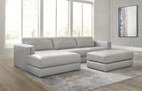 Amiata Leather Sectional with Chaise - Furniture Store