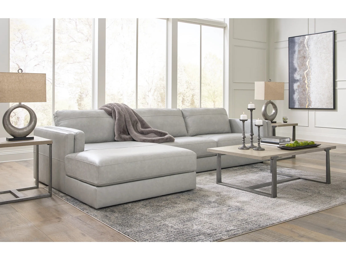 Amiata Leather Sectional with Chaise - Furniture Store