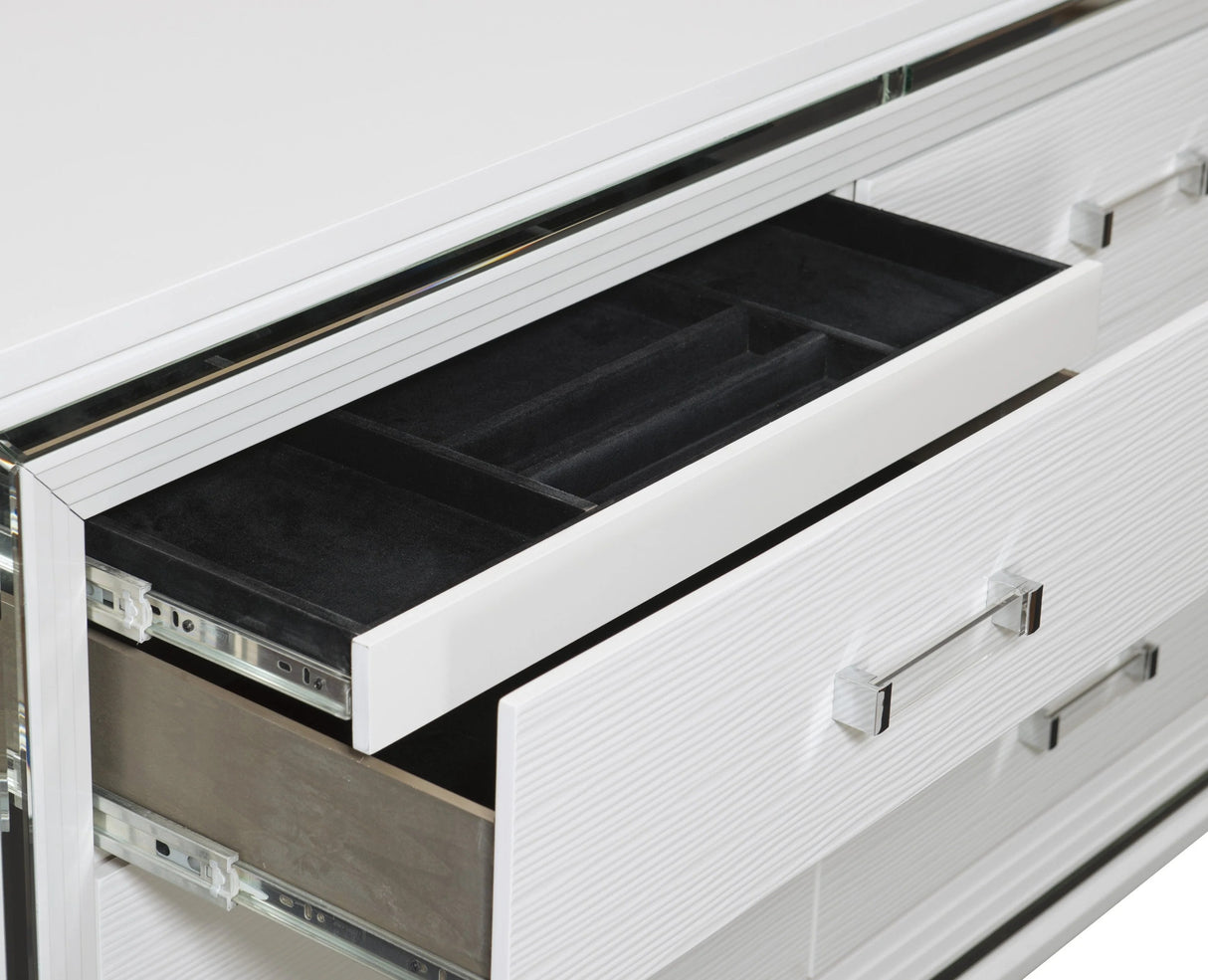 Jhestorm Tamsin White & Metallic LED Bedroom Set | Tampa, Orlando & Fort Myers