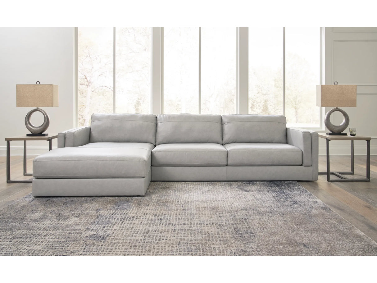 Amiata Leather Sectional with Chaise - Furniture Store