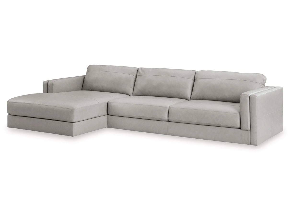 Amiata Leather Sectional with Chaise - Furniture Store