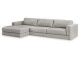 Amiata Leather Sectional with Chaise - Furniture Store