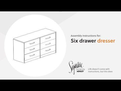 Finch - Black - Six Drawer Dresser - 29'' Height