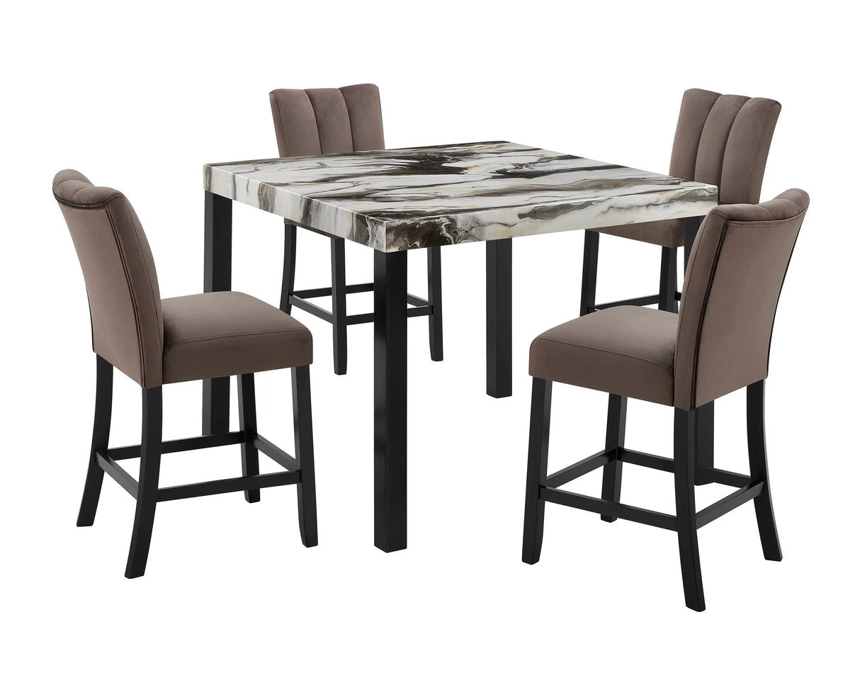 Vega 5-Piece Faux Marble Dining Set | Tampa, Orlando & Fort Myers Store